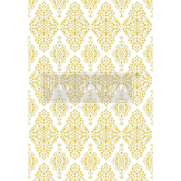 NEW! KACHA GOLDEN DAMASK Redesign Transfer (60.96cm x 88.9cm) - Rustic Farmhouse Charm