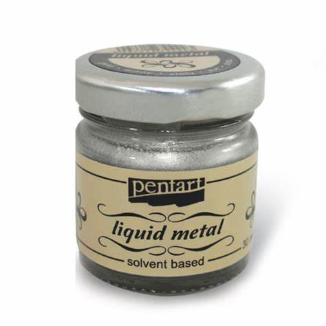 SILVER Liquid Metal Paint by Pentart 30ml - Rustic Farmhouse Charm