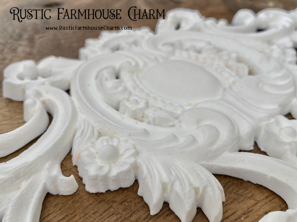LARGE BAROQUE FRIEZE Resin Applique (unpainted) 30cm x 14.8cm - Rustic Farmhouse Charm