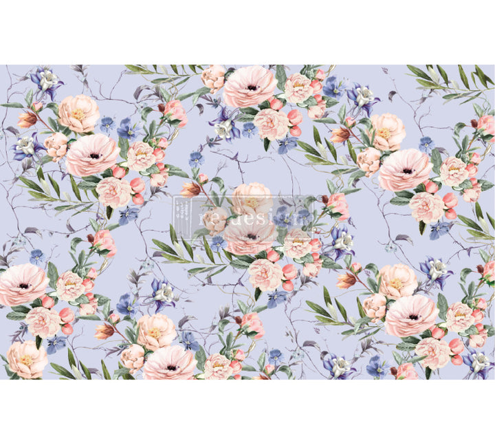 LAVENDER FLEUR Redesign Decoupage Tissue Paper 48.26cm x 76.2cm - Rustic Farmhouse Charm