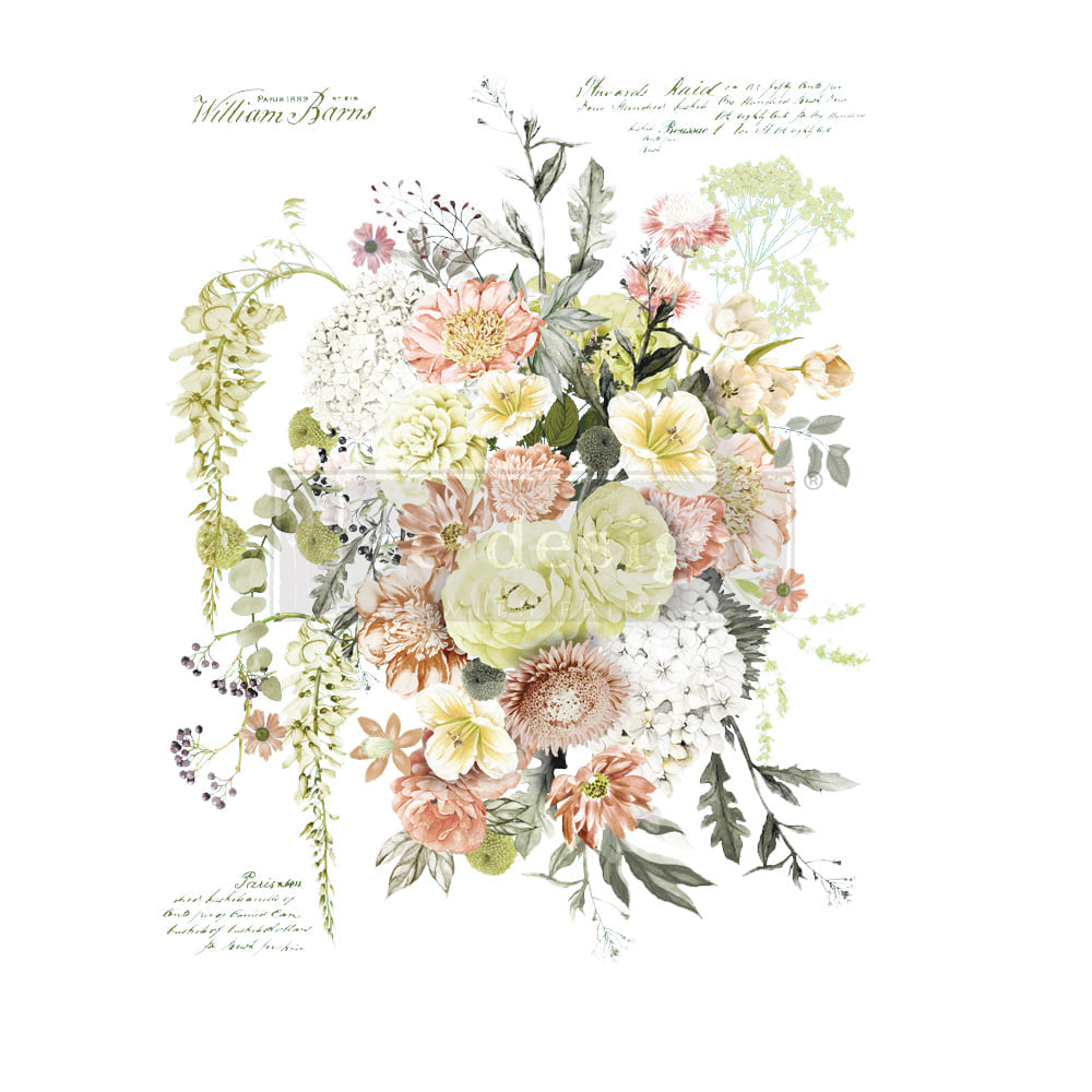 LIFE IN FULL BLOOM Redesign Transfer (60.96cm x 88.9cm) - Rustic Farmhouse Charm