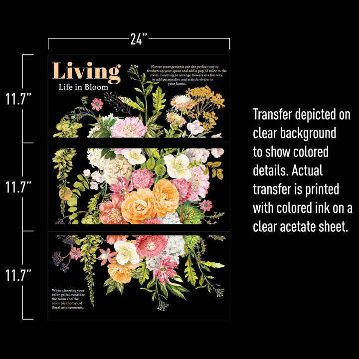 LIFE IN FULL BLOOM Redesign Transfer (60.96cm x 88.9cm) - Rustic Farmhouse Charm