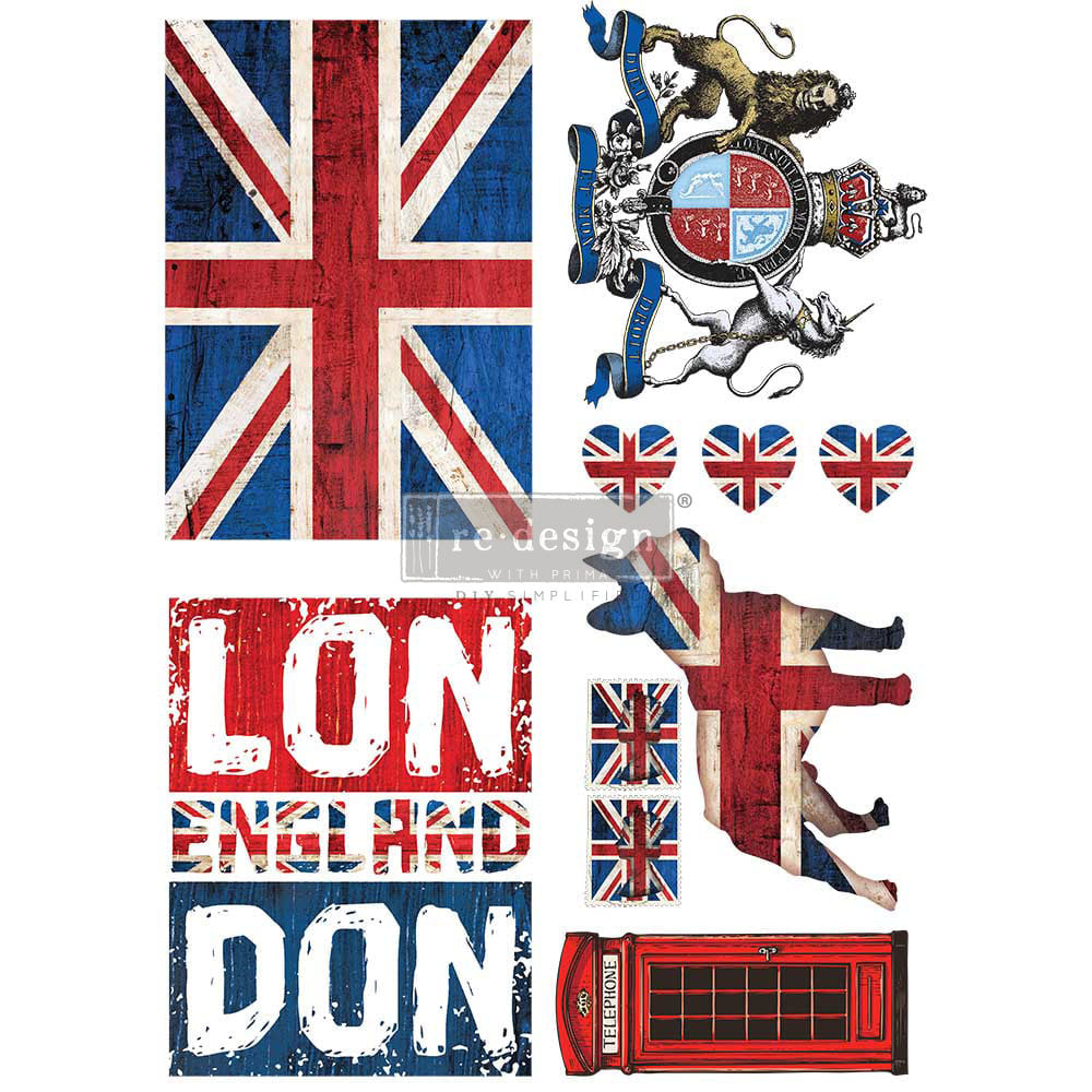 LONDON LOVE Redesign Transfer (60.96cm x 88.9cm) - Rustic Farmhouse Charm