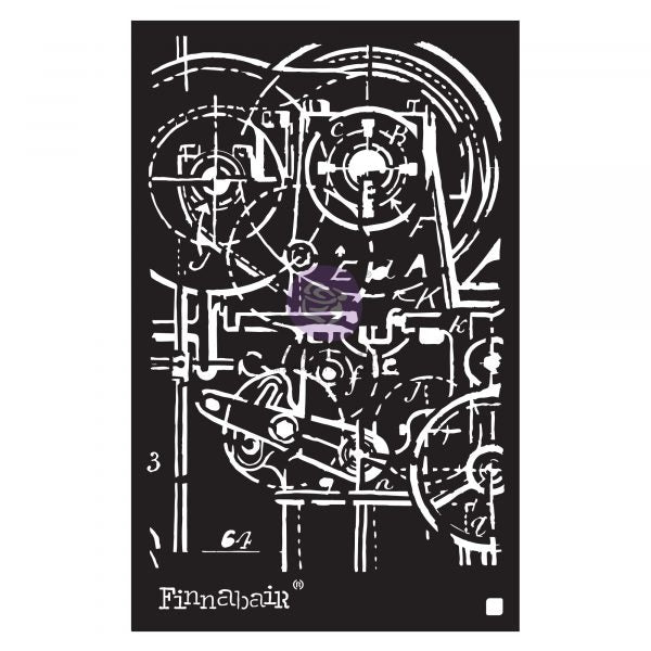 MACHINERY Redesign Stencil 9" x 13.5" - Rustic Farmhouse Charm