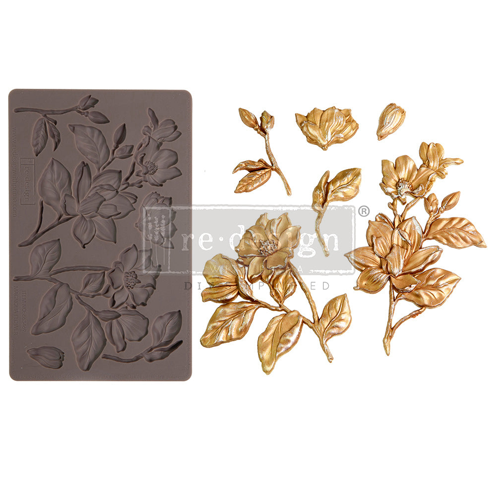 NEW! Redesign Mould - MAGNOLIA BLOOMS - Rustic Farmhouse Charm