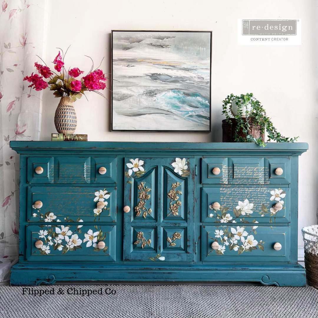 NEW! Redesign Mould - MAGNOLIA BLOOMS - Rustic Farmhouse Charm