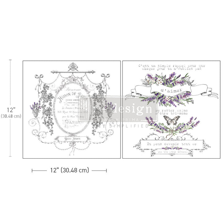 NEW! Redesign Maxi Transfer - MAISON DE PARIS (2 sheets, each 30.48cm x 30.48cm) - Rustic Farmhouse Charm