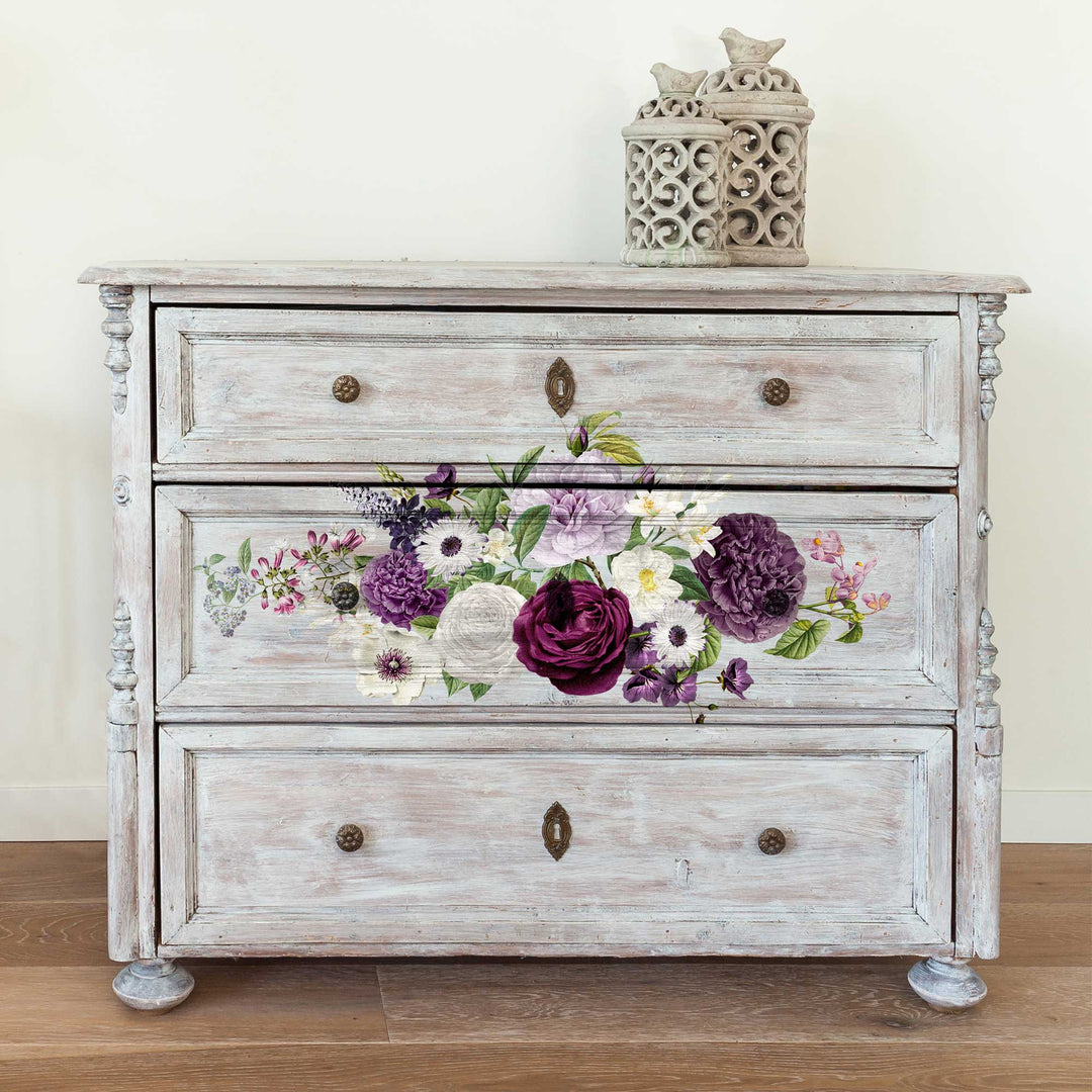 NEW! Redesign Maxi Transfer - MAJESTIC BLOOMS (2 sheets, each 30.48cm x 30.48cm) - Rustic Farmhouse Charm