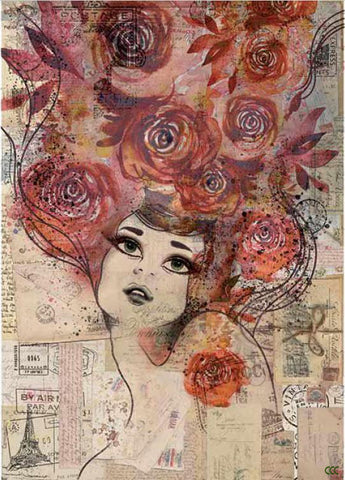 MARCELA Rice Paper by Stamperia (A4) - Rustic Farmhouse Charm