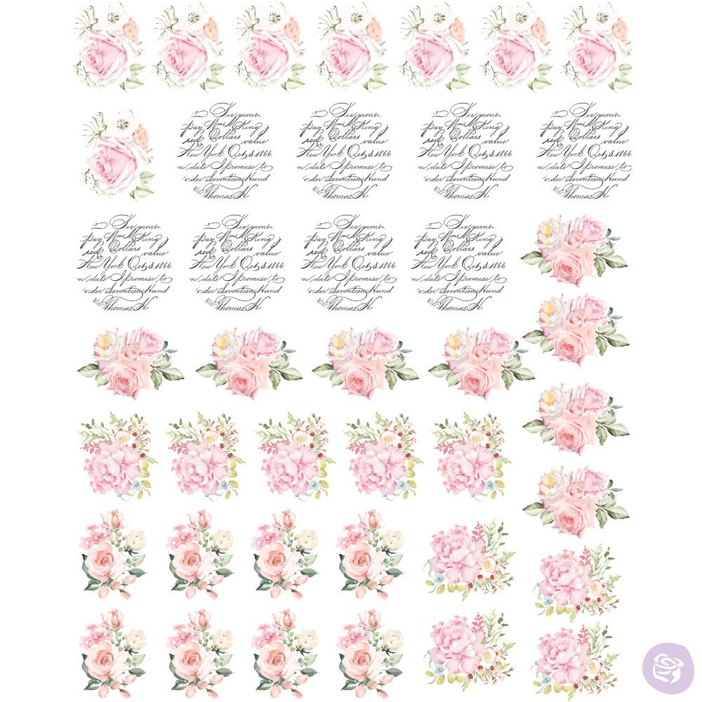 Redesign Transfer - Knobs May Flowers 26.7cm x 22cm - Rustic Farmhouse Charm