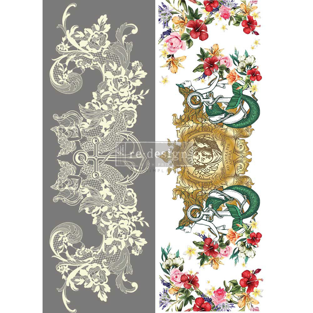 CECE MERMAID LACE Redesign Transfer (60.96cm x 88.9cm) - Rustic Farmhouse Charm
