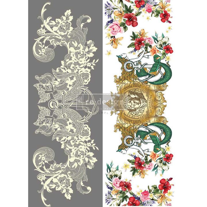 CECE MERMAID LACE Redesign Transfer (60.96cm x 88.9cm) - Rustic Farmhouse Charm