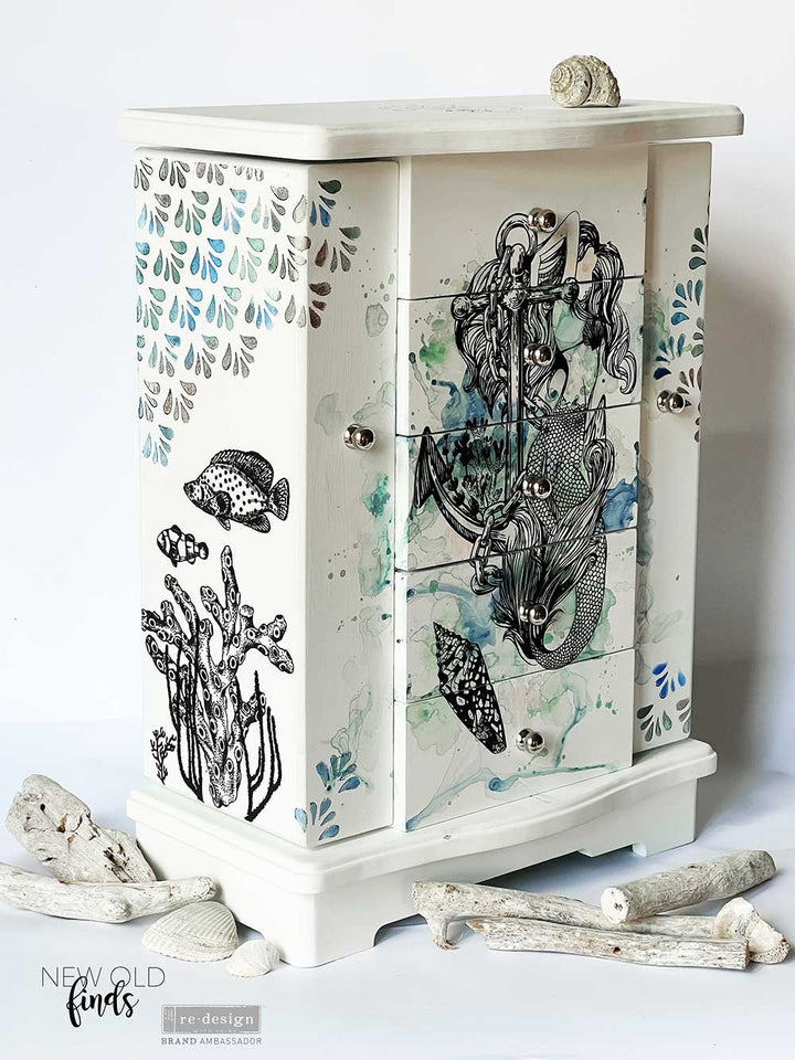 NEW! MERMAID TREASURE Redesign Transfer (3 sheets, each 15.24cm x 30.48cm) - Rustic Farmhouse Charm