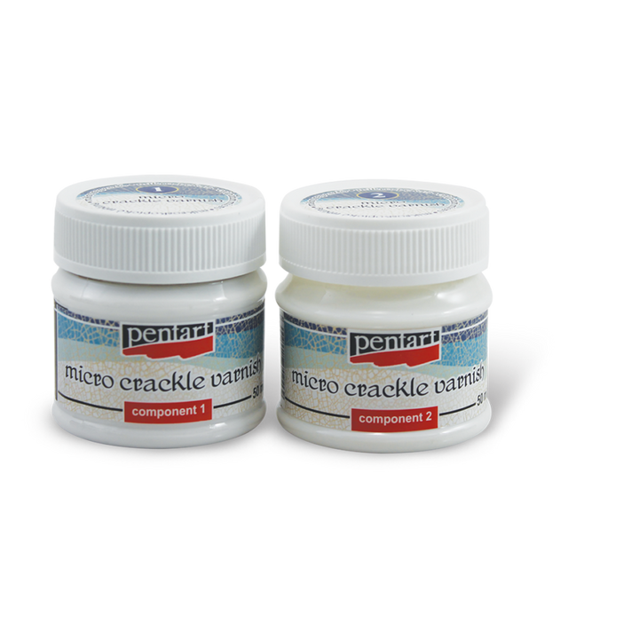 MICRO Crackle Varnish 2-Component System by Pentart 50ml set - Rustic Farmhouse Charm