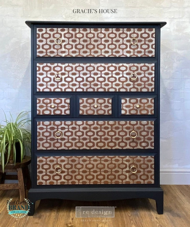 MID-CENTURY VIBES Redesign Stencil 50.8cm x 40.64cm - Rustic Farmhouse Charm