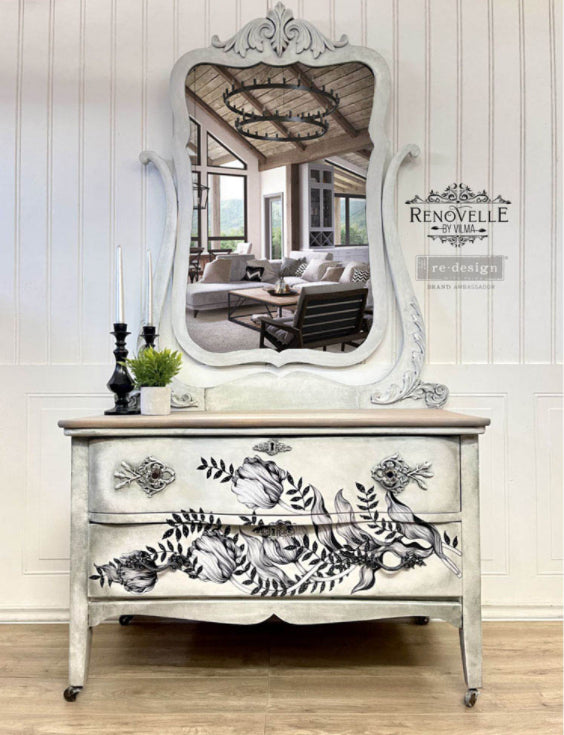 MONO TULIP Redesign Transfer (60.96cm x 88.9cm) - Rustic Farmhouse Charm