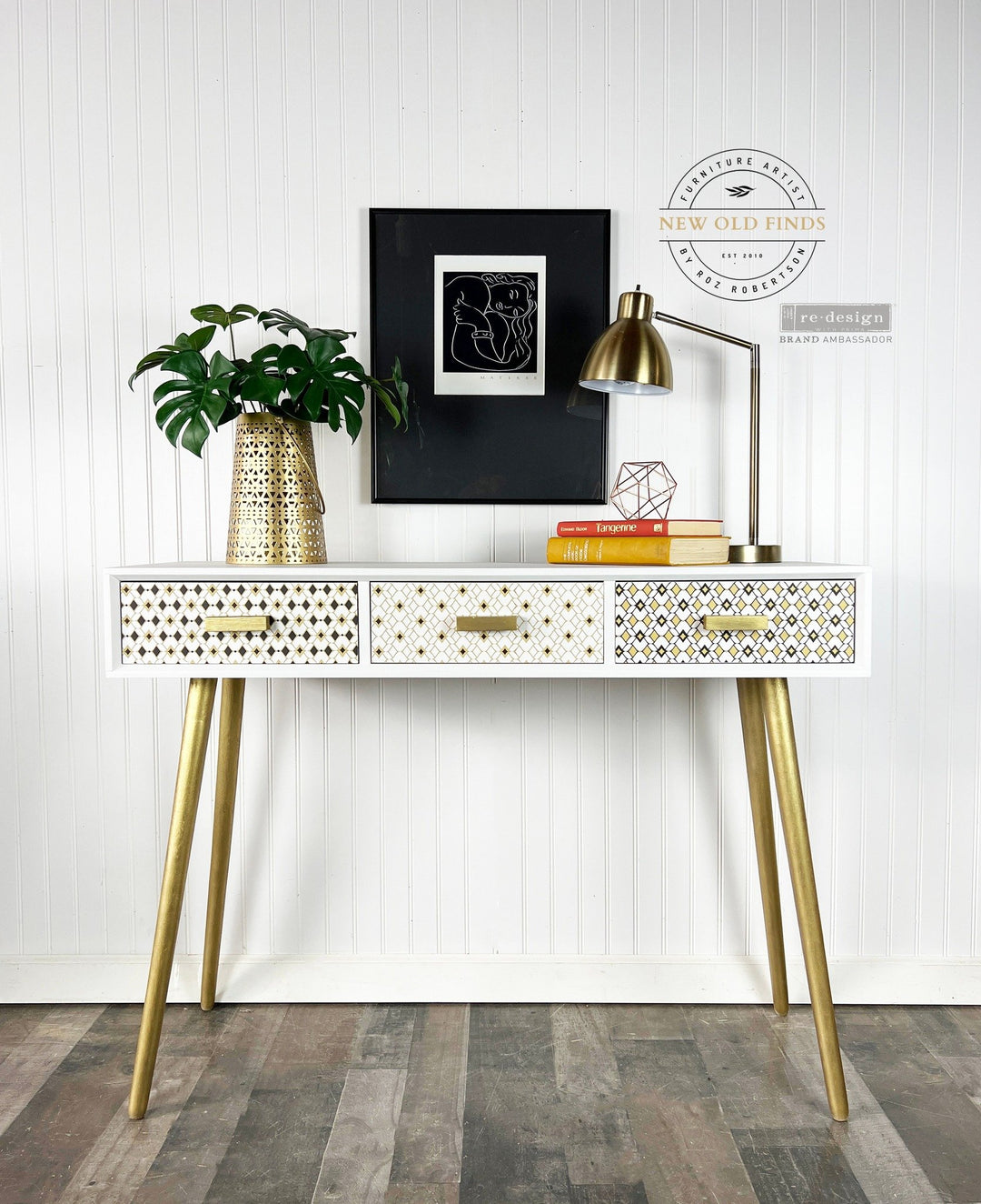 NEW! MOROCCAN DIAMONDS Redesign Transfer (3 sheets, each 21.59cm x 27.94cm) - Rustic Farmhouse Charm