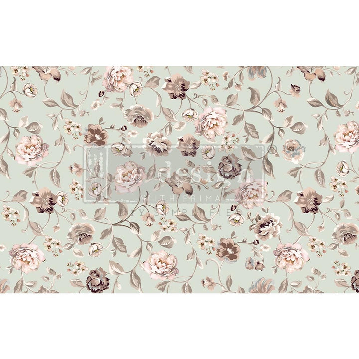 NEW! NEUTRAL FLORALS Redesign Decoupage Tissue Paper 48.26cm x 76.2cm - Rustic Farmhouse Charm