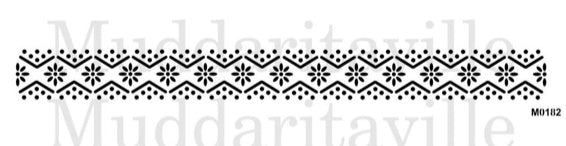 NORDIC SWEATER BORDER (DOTS) Stencil by Muddaritaville (5.08cm x 55.88cm) - Rustic Farmhouse Charm