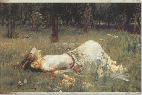 Decoupage Tissue Paper - John Waterhouse Painting 'Ophelia Lying in the Meadow' (50.8cm x 76.2cm) - Rustic Farmhouse Charm