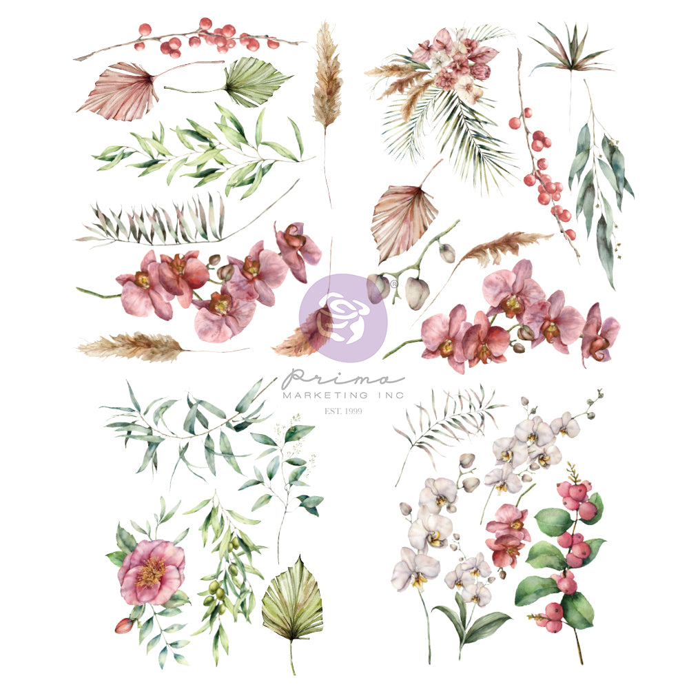 NEW! ORCHIDEA by Sharon Ziv Redesign Transfer (4 sheets, each 21.59cm x 27.94cm) - Rustic Farmhouse Charm