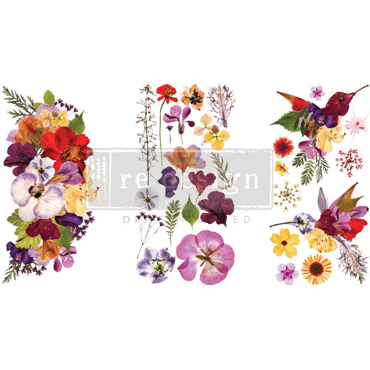 NEW! ORGANIC FLORA Redesign Transfer (3 sheets, each 15.24cm x 30.48cm) - Rustic Farmhouse Charm