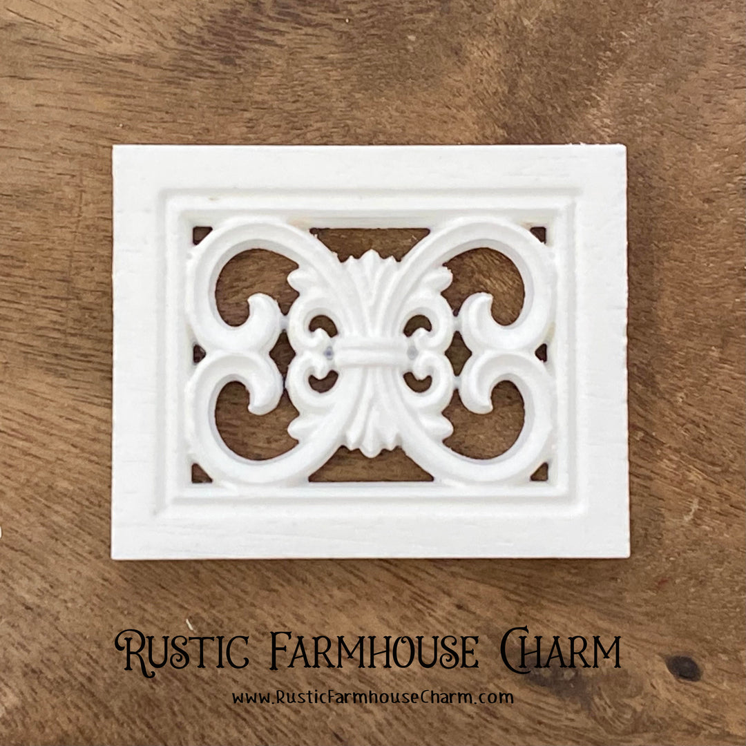 ORNATE PANEL Resin Applique (unpainted) 10cm x 8cm - Rustic Farmhouse Charm