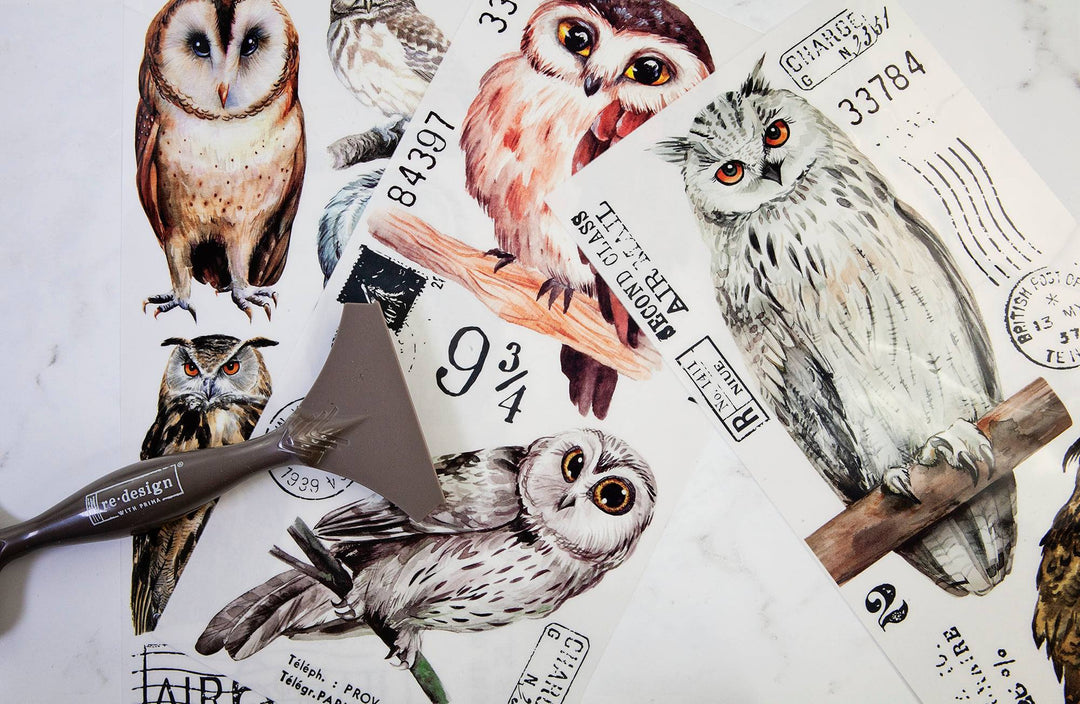 NEW! OWL Redesign Transfer (3 sheets, each 15.24cm x 30.48cm) - Rustic Farmhouse Charm