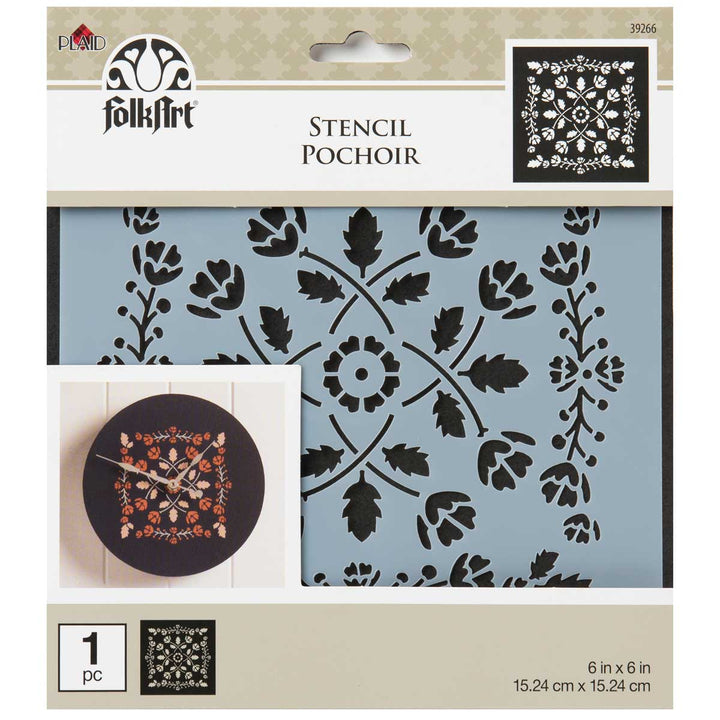 FOLK ART Stencil by Plaid FolkArt (15.24cm x15.24cm) - Rustic Farmhouse Charm