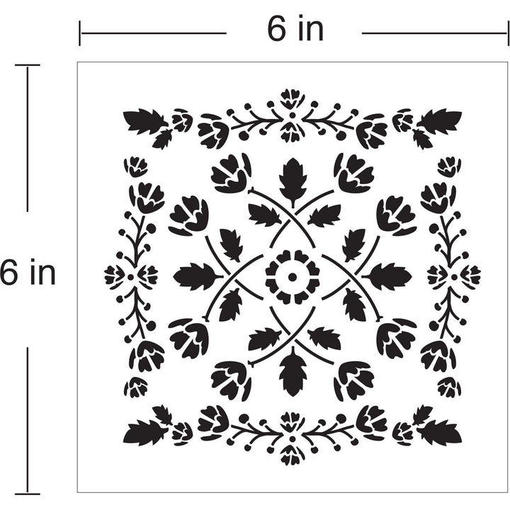 FOLK ART Stencil by Plaid FolkArt (15.24cm x15.24cm) - Rustic Farmhouse Charm