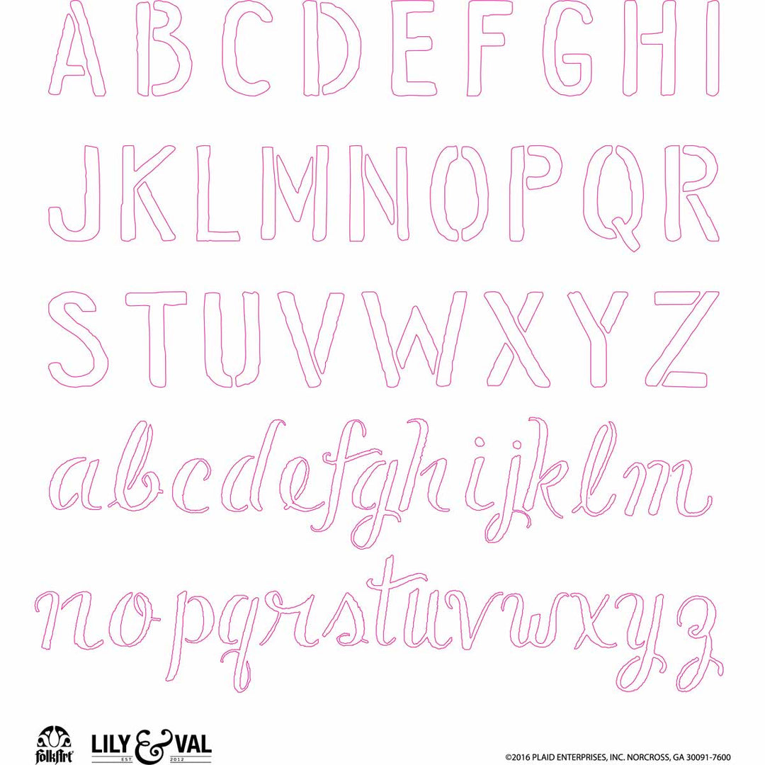 MIXED FONTS Lily & Val™ Stencil Set of 3 by Plaid FolkArt  (21.59cm x 24.13cm) - Rustic Farmhouse Charm
