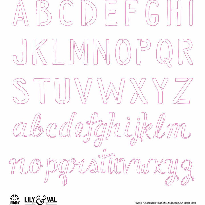 MIXED FONTS Lily & Val™ Stencil Set of 3 by Plaid FolkArt  (21.59cm x 24.13cm) - Rustic Farmhouse Charm