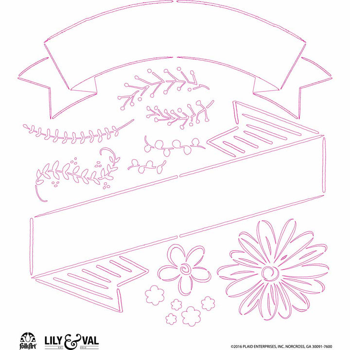 MIXED FONTS Lily & Val™ Stencil Set of 3 by Plaid FolkArt  (21.59cm x 24.13cm) - Rustic Farmhouse Charm