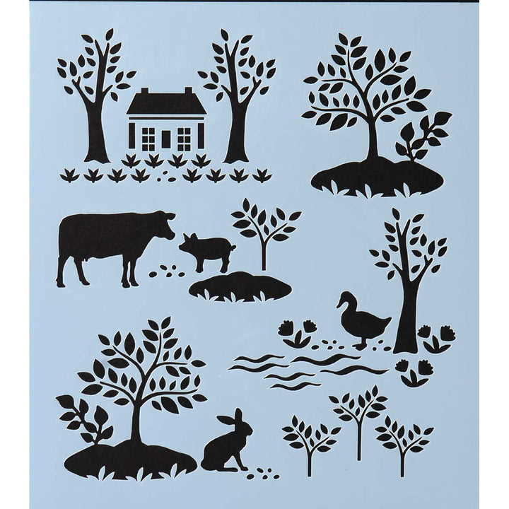 MODERN TOILE Stencil by Plaid Folkart (21.59cm x 24.13cm) - Rustic Farmhouse Charm