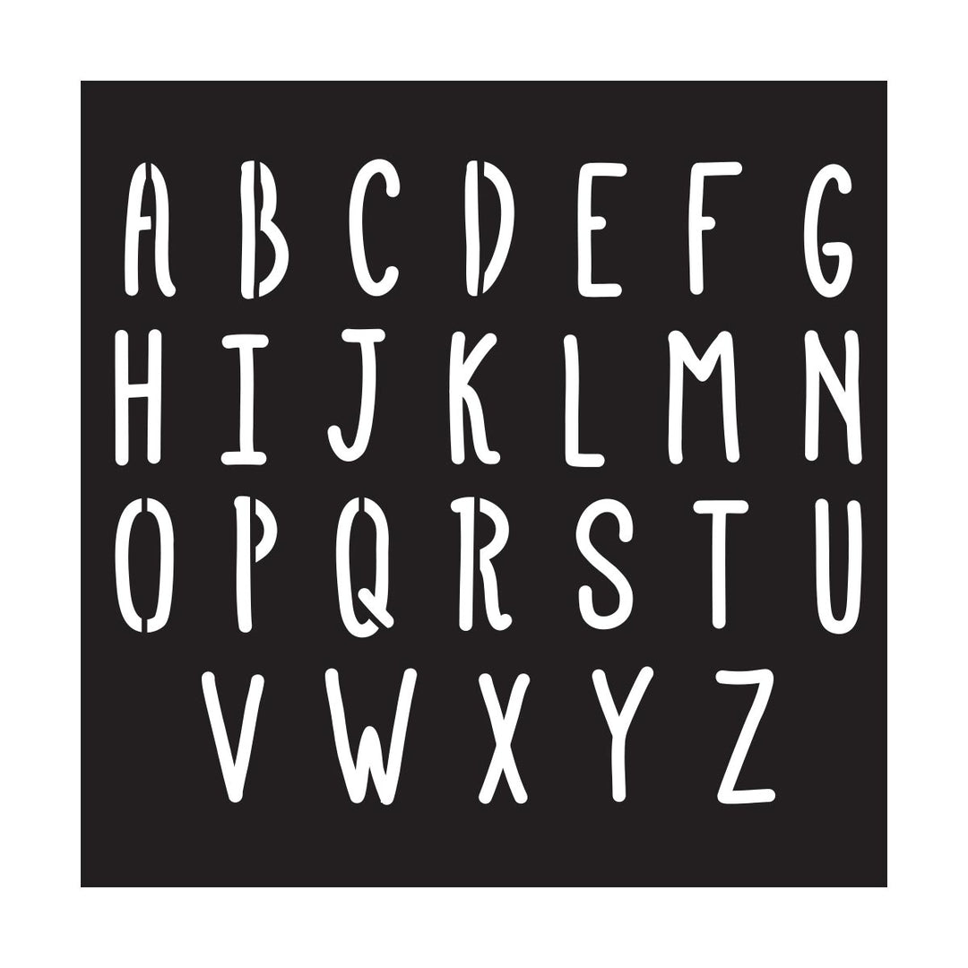 TRAVEL ABC ALPHABET Stencil by Plaid FolkArt (15.24cm x15.24cm) - Rustic Farmhouse Charm