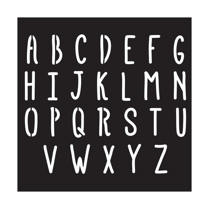TRAVEL ABC ALPHABET Stencil by Plaid FolkArt (15.24cm x15.24cm) - Rustic Farmhouse Charm
