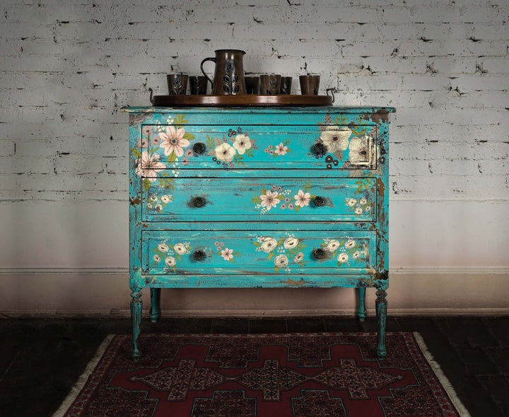 PAINTED FLORALS Redesign Transfer (60.96cm x 88.9cm) - Rustic Farmhouse Charm