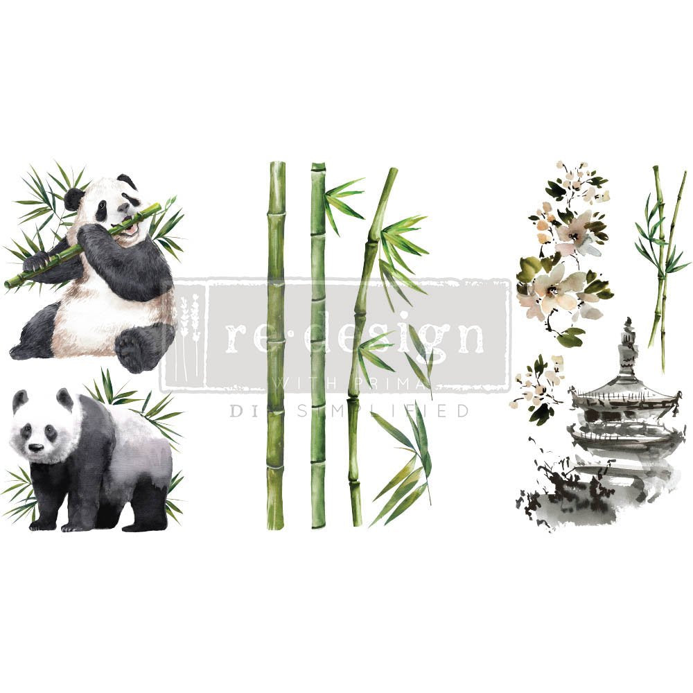 NEW! PANDA SWEET Redesign Transfer (3 sheets, each 15.24cm x 30.48cm) - Rustic Farmhouse Charm