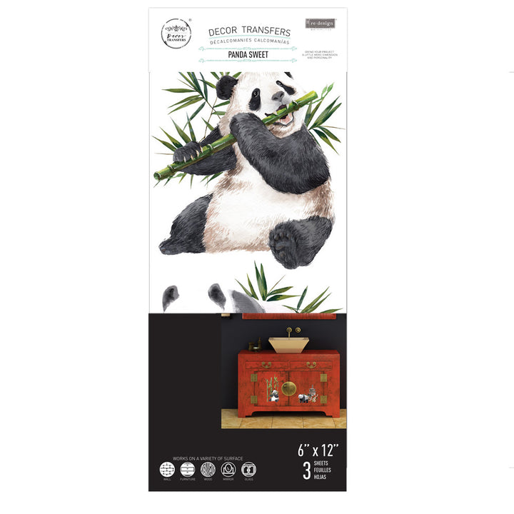 NEW! PANDA SWEET Redesign Transfer (3 sheets, each 15.24cm x 30.48cm) - Rustic Farmhouse Charm
