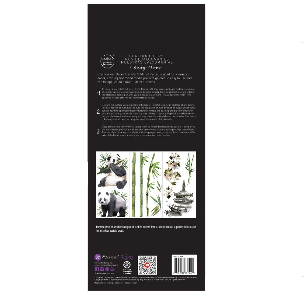 NEW! PANDA SWEET Redesign Transfer (3 sheets, each 15.24cm x 30.48cm) - Rustic Farmhouse Charm