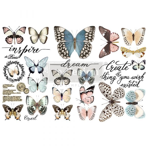 PAPILLON COLLECTION Redesign Transfer (3 sheets, each 15.24cm x 30.48cm) - Rustic Farmhouse Charm