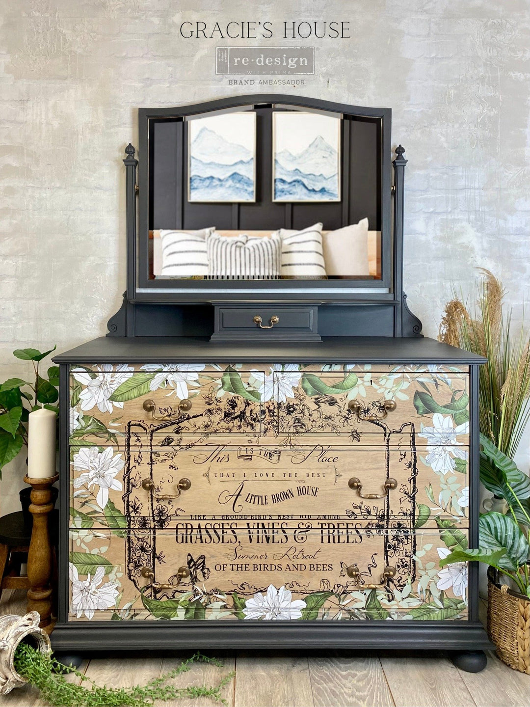 NEW! PEACEFUL GARDEN Redesign Transfer (60.96cm x 88.9cm) - Rustic Farmhouse Charm