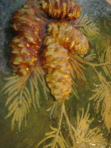 Pine Branch and Mold Plaster Stencil by Victoria Larsen - Rustic Farmhouse Charm