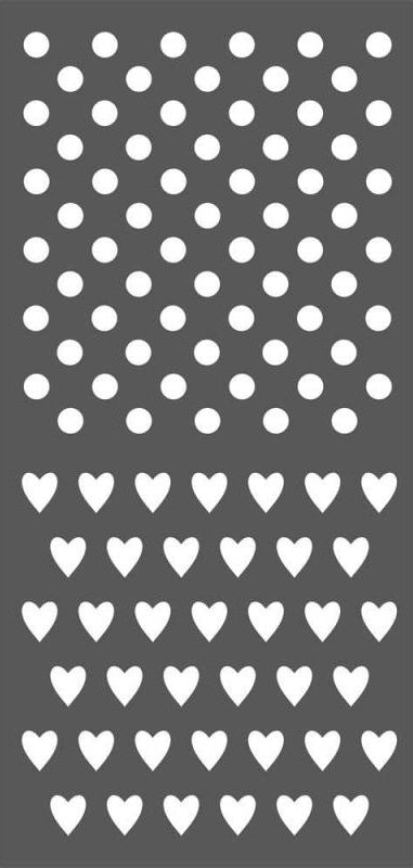 POLKA DOTS & HEARTS Stencil by Stamperia (25cm x 12cm) - Rustic Farmhouse Charm