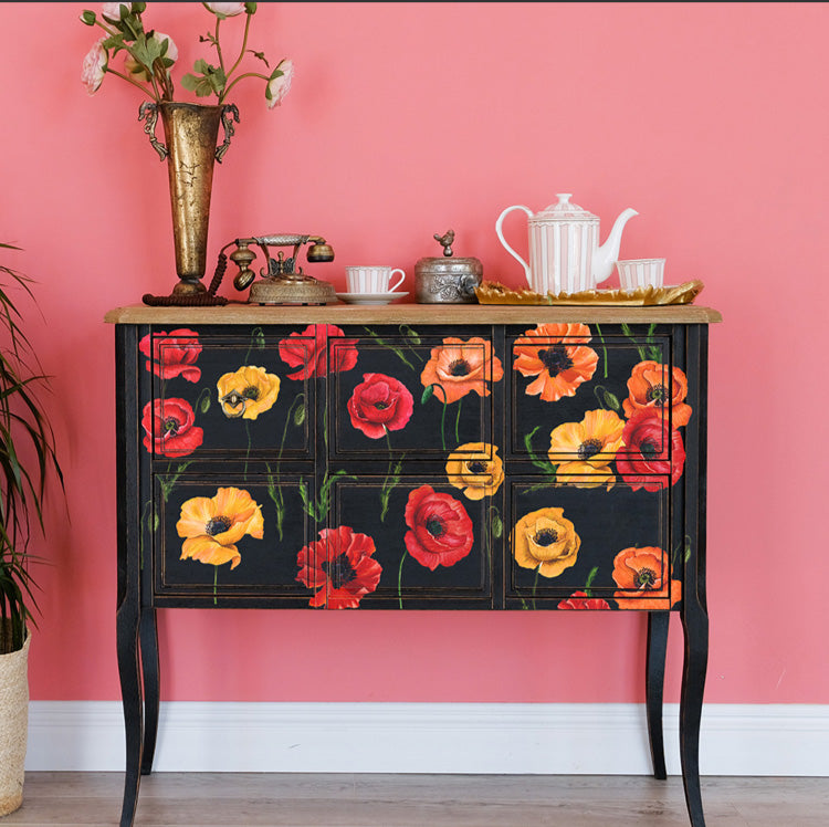 Redesign Transfer - POPPY GARDENS (76.2cm x 60.96cm) - Rustic Farmhouse Charm