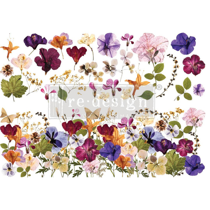 NEW! PRESSED FLOWERS Redesign Transfer (60.96cm x 88.9cm) - Rustic Farmhouse Charm