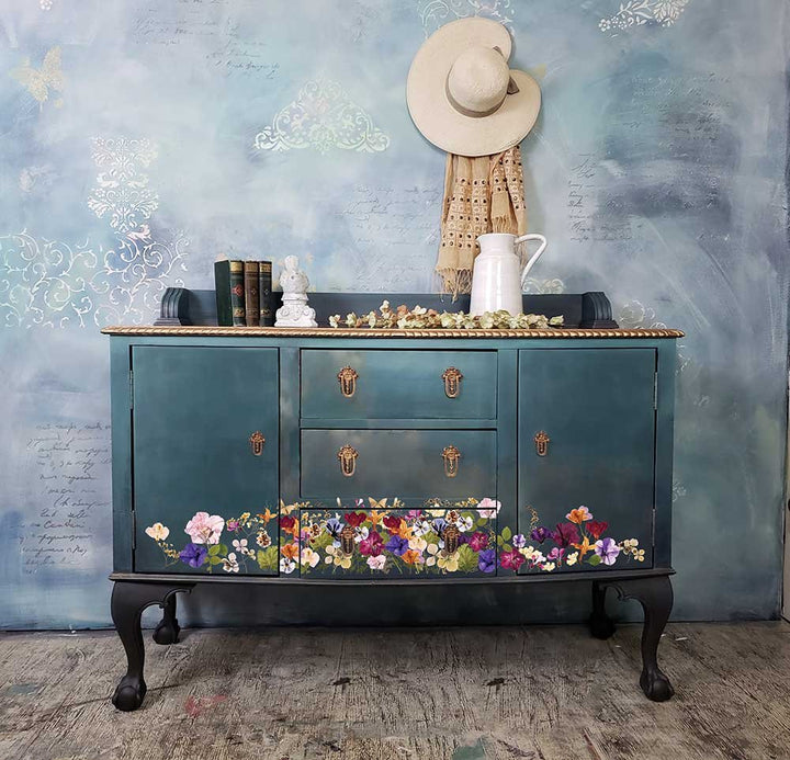 NEW! PRESSED FLOWERS Redesign Transfer (60.96cm x 88.9cm) - Rustic Farmhouse Charm