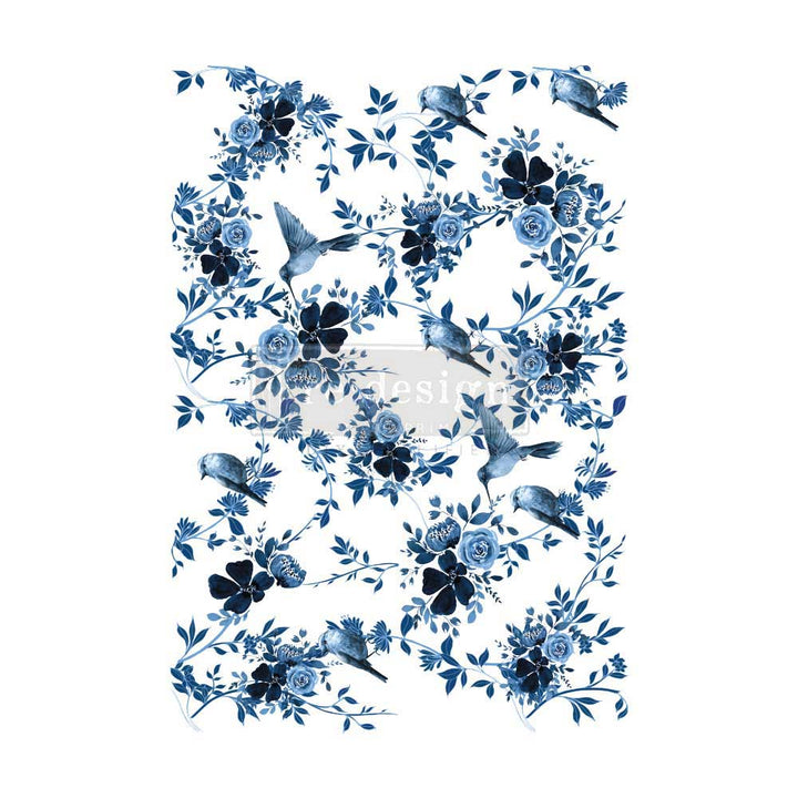 NEW! PRETTY IN BLUE Redesign Transfer (60.96cm x 88.9cm) - Rustic Farmhouse Charm