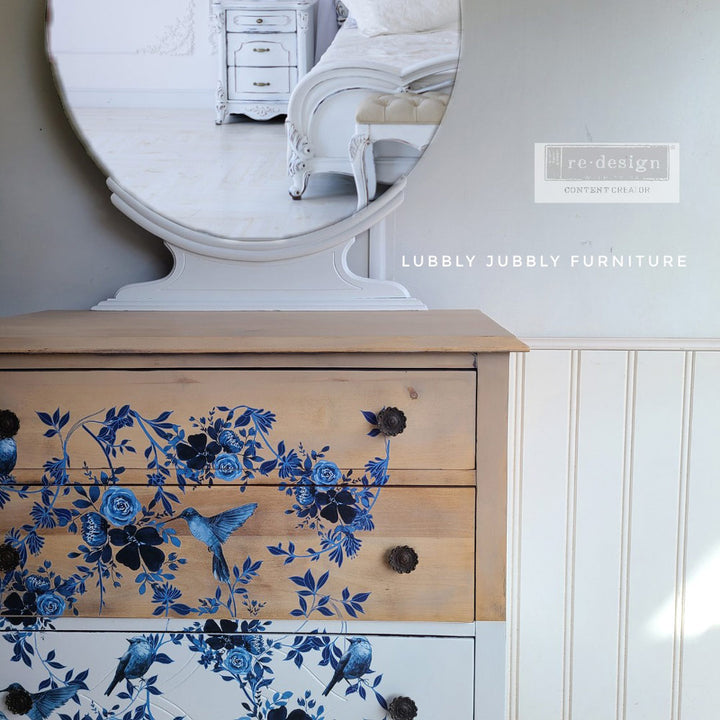 NEW! PRETTY IN BLUE Redesign Transfer (60.96cm x 88.9cm) - Rustic Farmhouse Charm