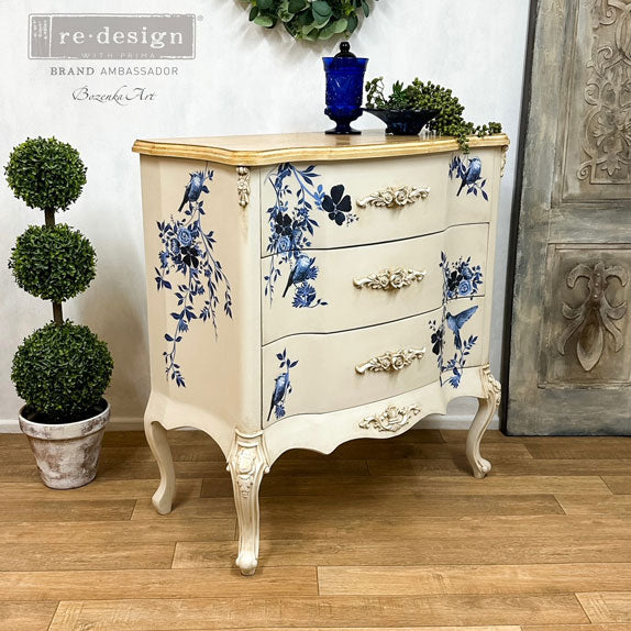 NEW! PRETTY IN BLUE Redesign Transfer (60.96cm x 88.9cm) - Rustic Farmhouse Charm